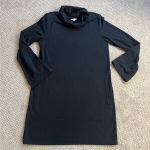 Garnet Hill Black Turtleneck Shift Dress - Women's Classic Style